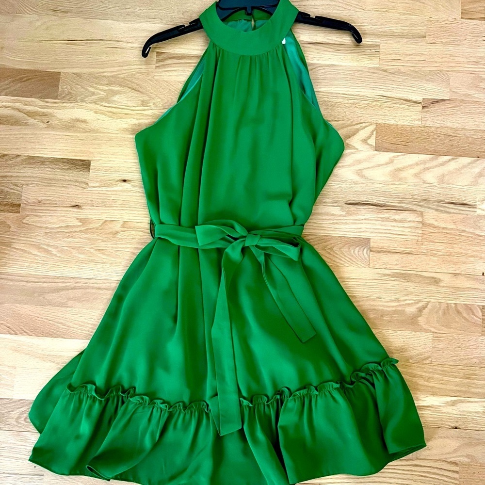 She+Sky Green Halter Dress. Size L.   NWT